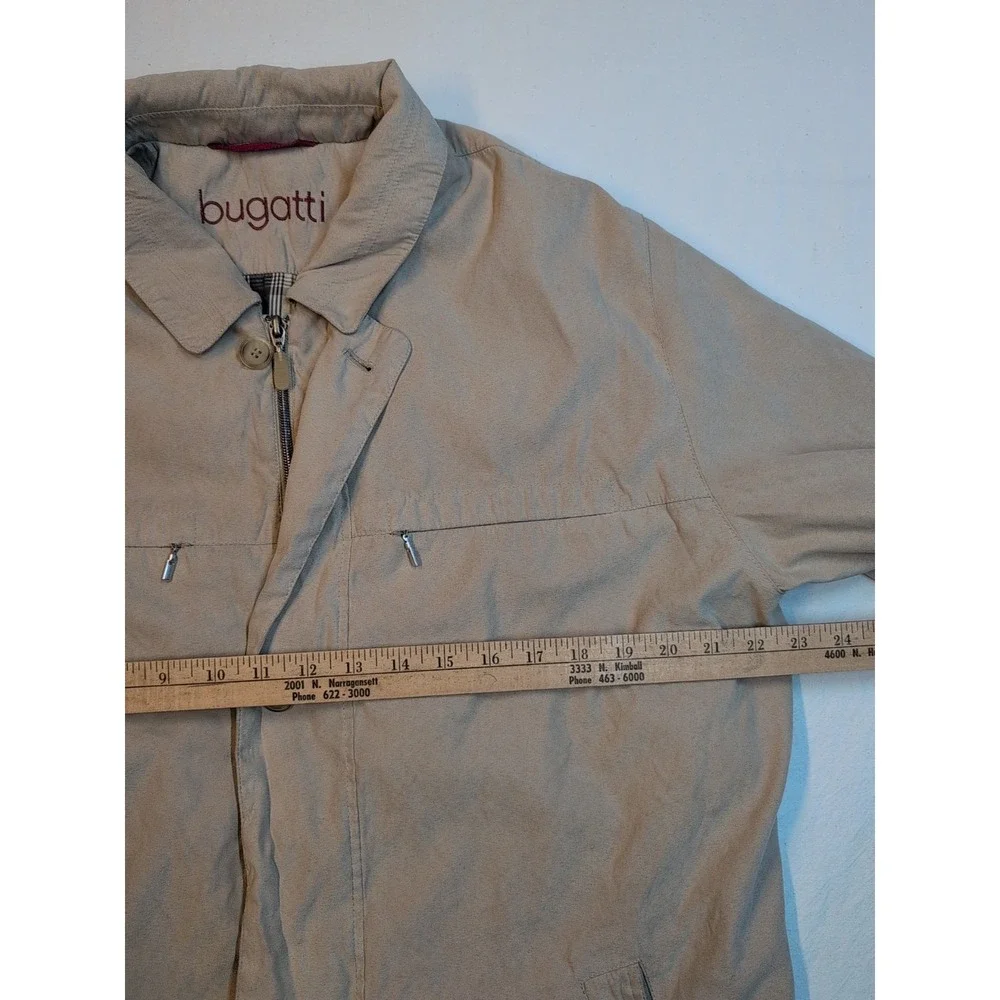 Vintage Bugatti‎ Size 40R Beige Car Coat Jacket Softshell Fabric Outer Shell
